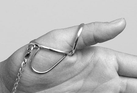 MCP IP Hyperextension Adjustable Helixsplint\u2122 and Bracelet 925 Silver Ring Splint
